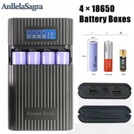 18650 Battery Holder Power Bank Case 18650*4 5V Dual USB Digital Display Charging DIY Shell for Mobile Phone Battery Storage Box