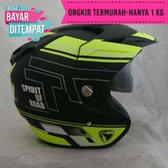 Helmet Double Visor (2 kaca) R-9 Pria Dewasa ASLI Black Doff-Helm Keren murahSetara helm KYT INK GM 