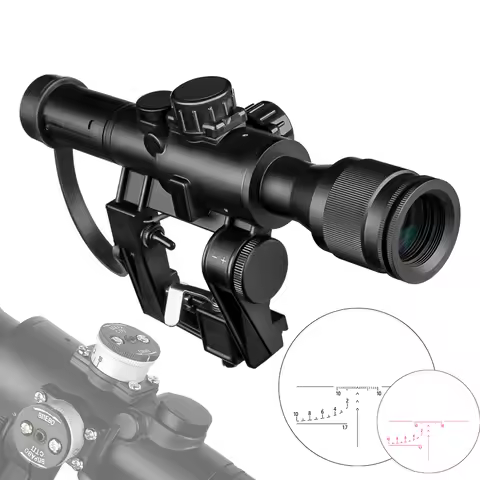 SVD 4X24 Red Illuminated Hunting Riflescope Glass Reticle Tactical Optics Sights Shooting AK Rifle H
