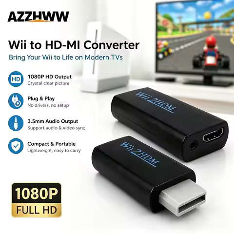 For WII to HDMI-compatible Converter HD Wii Game Console Adapter Wii to HDTV High-Definition Video A