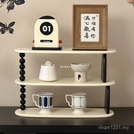 Ins Tidy-up Wooden Rack Style Retro Cup Desktop Bedroom Multifunctional Table Storage Makeup Shelf P