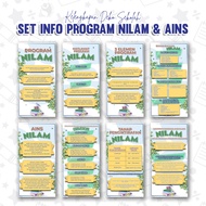 🌼READY DESIGN🌼 SET SUDUT INFO PROGRAM NILAM DAN AINS - HIASAN PUSAT SUMBER SEKOLAH / DEKORASI PSS