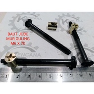 JCBC M6 X 70 BOLT + BOLSTER NUT HAMMER/ FURNITURE/ KNOCKDOWN/ DIPAN/