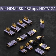 8K 48Gbps HDTV 2.1 Adapter 90 Degree Right Angle Male to Female HD-Compatible Adapter Converter For HDMI HDTV PS4 PS5 Laptop