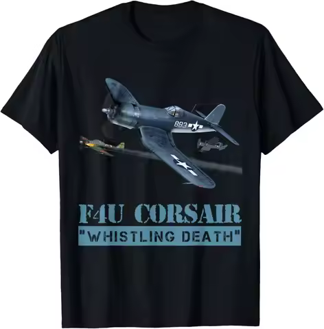 F4U Corsair. "Whistling Death" Awesome Warbird T-Shirt Short Sleeve Casual 100% Cotton T Shirts