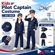 Captain Costume For Kids Aircraft Commander Aircraft Captain Clothes Profession Career pilot costume