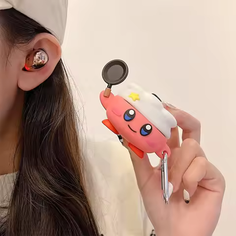 For Samsung Galaxy Buds FE Case,Kirby 3D Anime Silicone Protective Earphone Cover For Galaxy Buds Li