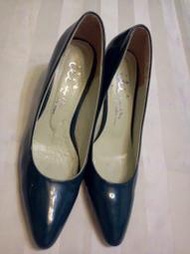 專櫃品牌 IKI2 女鞋 九成新 23號半 寶藍色 真皮 皮面完全無損傷