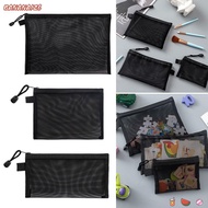 BANANA1Z6 Mesh File Bag, Transparent A4 A5 A6 Pen Bag,  Nylon File Folders Student