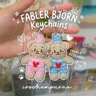 GANTUNGAN Crochem Perfect - Fabler Bjorn Crochet Keychain | Couple Crochet Keychain | Ikea Fabler Bj
