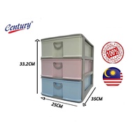 Century Mini Drawer A4 3 TIER Document Organizer Rak Buku Rak Kecil 3 TINGKAT Drawer A4 Size A4 Draw