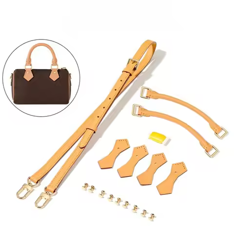 Genuine Leather Shoulder Strap Replacement for LV Speedy Nano Premium Leather Kit with Sewing Rope H
