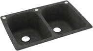 Swanstone KS02233LB.071-3 3-Hole Solid Surface Kitchen Sink, 33" x 22", Indian Grass