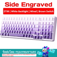 【จัดส่งภายใน 3 วัน】 ZIFRIEND ZT99 ปะเก็น 99คีย์คีย์บอร์ดแบบกลไกแบบมีสาย/บลูทูธ/2.4G 3โหมดสลักด้านข้า