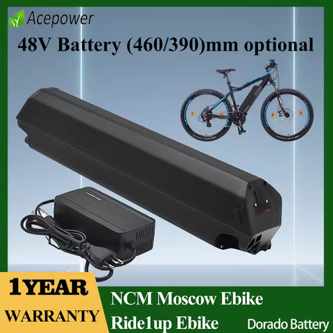 460mm Dorado Battery for 48V Electric Bicycle Battery 48V 14Ah 20Ah 25Ah for NCM Moscow Ride1up Ebik