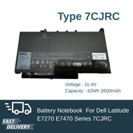(ส่งฟรี ประกัน 1 ปี) แบตเตอรี่ โน๊ตบุ๊ค Compatible 7CJRC with Dell Latitude E7270 E7470 Series ส่งด่