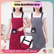 Hang Neck Apron Cotton bib apron household kitchen Cafe Restaurant waterproof and oil-proof apron Cu