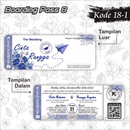 Unique & Quality Boarding Pass Wedding Invitation by DesignPlus Kode 18