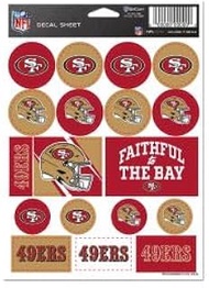 San Francisco 49ers Vinyl Sticker Sheet 5" x 7"