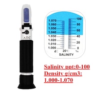 Refractometer Sea Salinity Meter Salt Water Concentration 1.000-1.070SG Aquarium Handheld Mariculture Breeding Gravimeter 0-100%