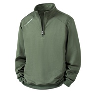 [Ready Stock] K Zipper Half-Open Chest Half-Zipper Sweatshirt Men Half-High Collar Casual Sweatshi