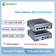 SZBOX J64 Intel Celeron J6412 4 Port 2.5G Soft Router Mini PC 4K DDR4 32GB i226 NAS Firewall OpenWrt