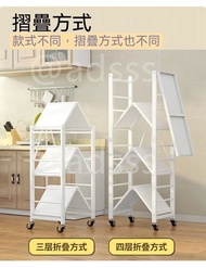 Ads-00369全🆕免邮 免安裝落地架 廚房置物架 摺疊架 收納架 微波爐烤箱架 書架 層架 貨架 展示架 Shelf # Bookcase # Kitchen Seasoning Shelf # 
