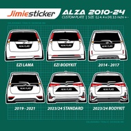 Sticker Kereta Alza, Sticker Belakang Perodua, Custom Warna dan Nombor Plate.