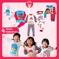 CHILDREN'S PAJAMA SLEEVE SET FOR GIRLS LONG SLEEVE 4 YEARS - KITTY CAT BORN TO SHINE BUBBLE GUPPIES 