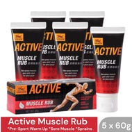 5 x 60g TIGER BALM Active Muscle Rub for PRE-Workout Warm Up Pain Relief Cream