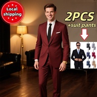 Americana suit for Men Professional 2-Piece Business Suit Formal Wedding Suit Jackets Tuxedo for Men