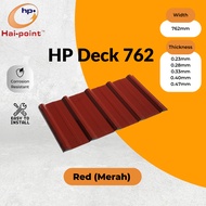 Hai Point HP Metal Deck 762 Metal Roofing Atap Rumah Atap Zink Kilang Zink Bumbung Kilang Bumbung Rumah - Red (Merah)