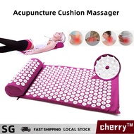 [SG stock]cherry™ Massager Cushion Massage Yoga Mat Acupressure Relieve Stress Back Body Pain Spike Acupuncture With Pillow