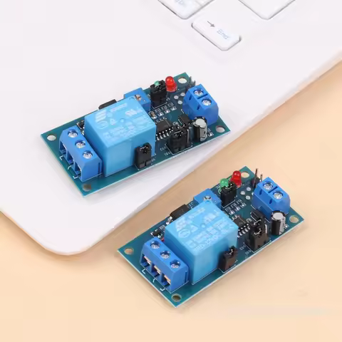 5V/12V Delay Timer Relay Module - Normally Open Trigger with Vibration Sensor for Alarm & Automation