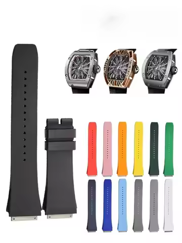 New Super A Fluoro Rubber Watchband Richard Watch Mille Strap RM 005/RM023 FKM Fluoro Rubber