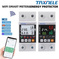 TAXNELE 63A TUYA prepaid WiFi Smart Earth Leakage Voltage Protector circuit breaker Power kWh Meter