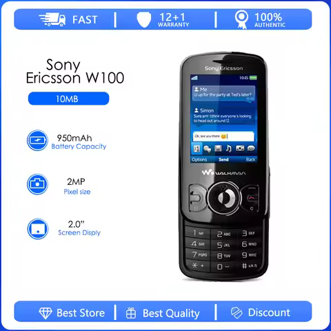 Sony Ericsson W100 Refurbished-Original Unlocked W100 Mobile Phone 2MP FM W100 Cell Phone Free shipp