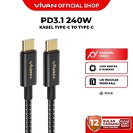 VIVAN Data Cable VOR240W Type-C to Type-C Data Cable 120cm Fast Charging 240W Official Original Warr