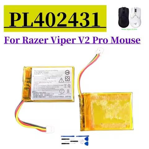 PL402431 Li-Po Battery 800mAh 3.7V For Razer Viper V2 Pro Mini SE Wireless Gaming Mouse 0 Cycle Safe