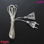 TYLER Power Extension Cord EU Plug Standard LED String Light Cable Plug Christmas Lights Fairy Lights Transparent Extension Cable