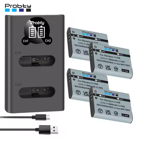 1800mAh Li-92B Li-90B DB-110 Battery + Charger for Olympus Tough TG-5 TG-4 TG-6 TG-2 TG-1 SH-1 SH-2 