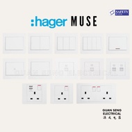[SG Seller] Hager Muse Switch and Socket White | Guan Seng Electrical