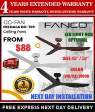 Fanco Delgala 45 dc motor ceiling fan | DC-159 Brushless Motor | Energy saving | Local warranty | Free Express Delivery | Cheapest fan |