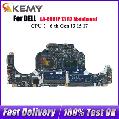 For DELL Alienware 13 R2 Notebook Mainboard AAP01 LA-C901P with i5 i7 CPU CN-0NHYX3 CN-0V3TCJ DDR3 1