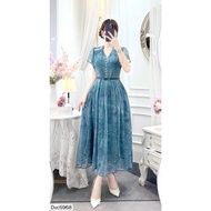 (immediate delivery - Genuine DVC) DVC5968 High-end chiffon dress with light flared sleeves, cool bl