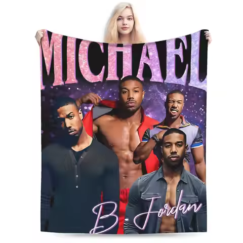 Michael B. Jordan Blanket Warm Soft Bedding Throws Winter Adults Chair Sofa Bed Travel Car Bedspread