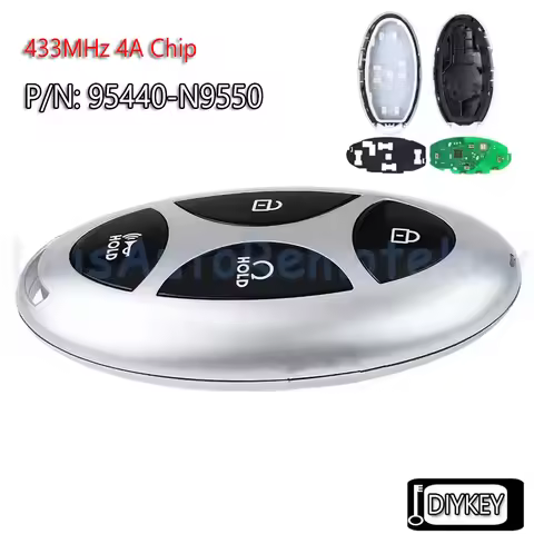 4 Buttons Smart Remote Car Key Fob 433MHz 4A Chip for Hyundai Tucson 2024 2025 2026 P/N: 95440-N9550