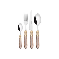 24PCS CUTLERY SET - 18/10 - GOLD ONYX HANDLE
