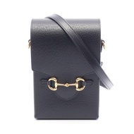 【二手】Gucci GUCCI 馬銜扣 1955 迷你單肩包 732302 黑色皮革 馬扣 1955 迷你單肩包 女士 全新未使用