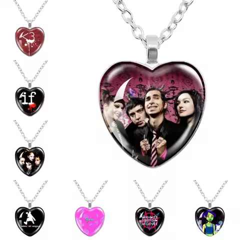 FRANKENSTEIN GIRLS Msi Mindless Self Indulgence Jamie Hewlett Glass Cabochon Heart Shaped Pendant Ne